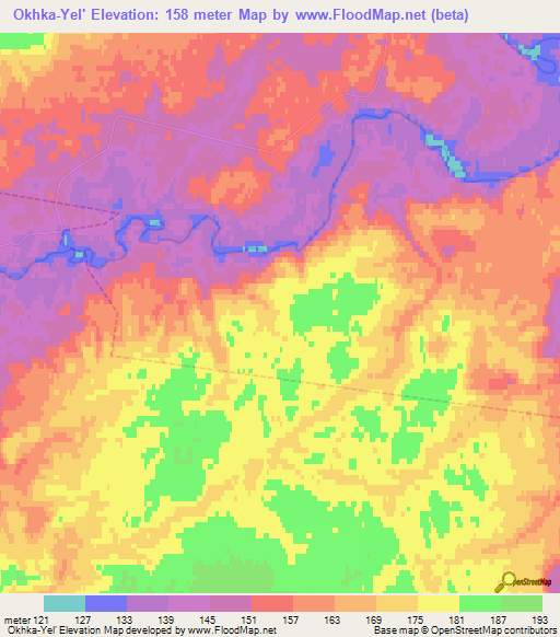 Okhka-Yel',Russia Elevation Map