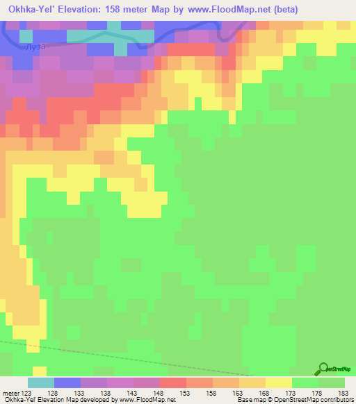 Okhka-Yel',Russia Elevation Map