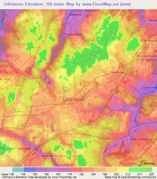Odintsovo,Russia Elevation Map