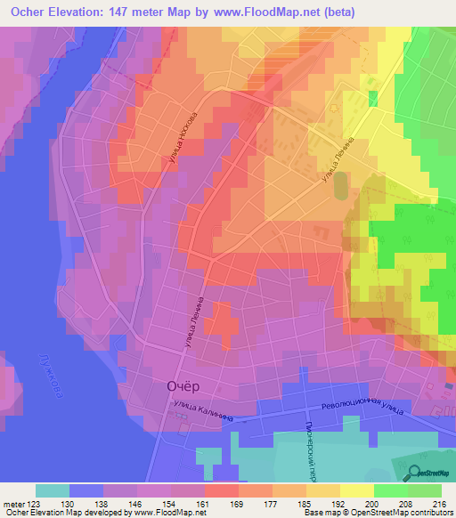 Ocher,Russia Elevation Map