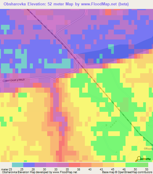 Obsharovka,Russia Elevation Map