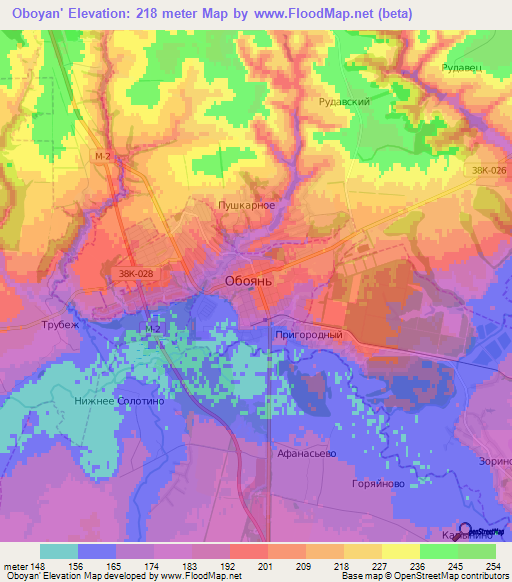 Oboyan',Russia Elevation Map