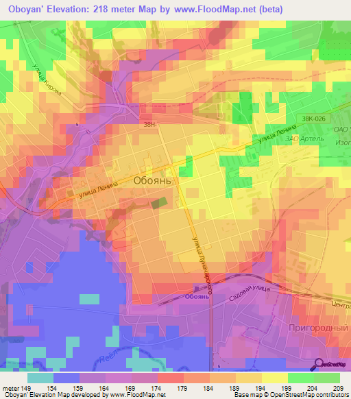 Oboyan',Russia Elevation Map