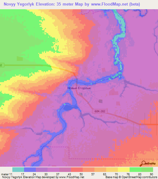 Novyy Yegorlyk,Russia Elevation Map