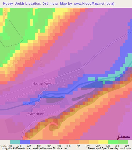 Novyy Urukh,Russia Elevation Map