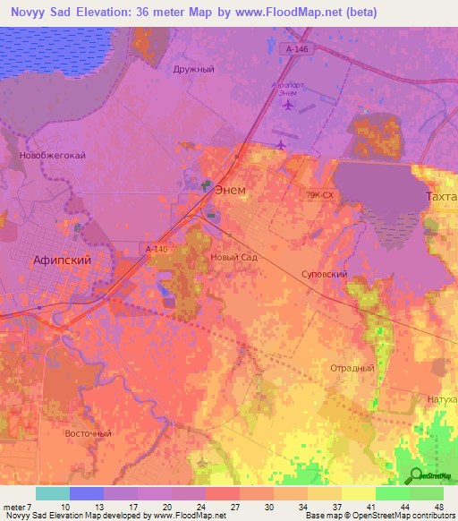 Novyy Sad,Russia Elevation Map