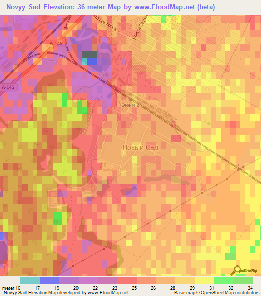 Novyy Sad,Russia Elevation Map