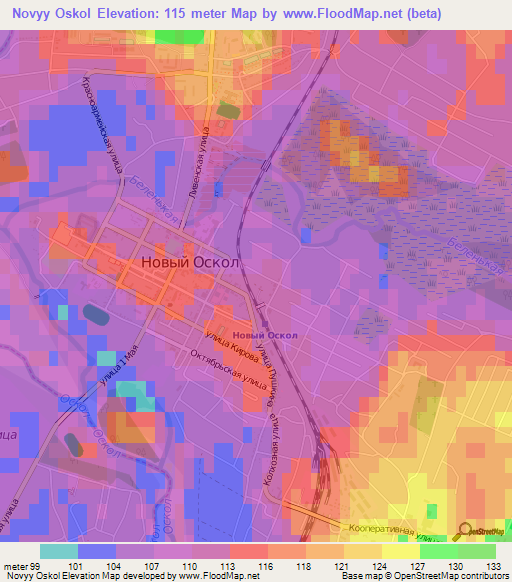 Novyy Oskol,Russia Elevation Map