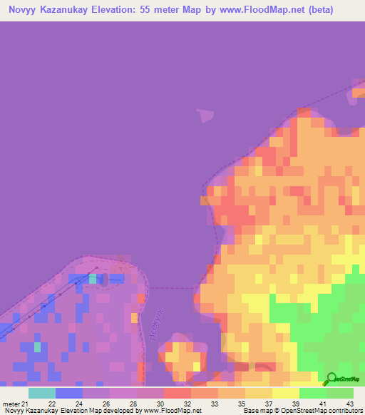 Novyy Kazanukay,Russia Elevation Map