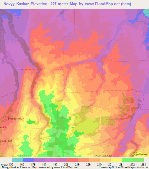 Novyy Kavkaz,Russia Elevation Map