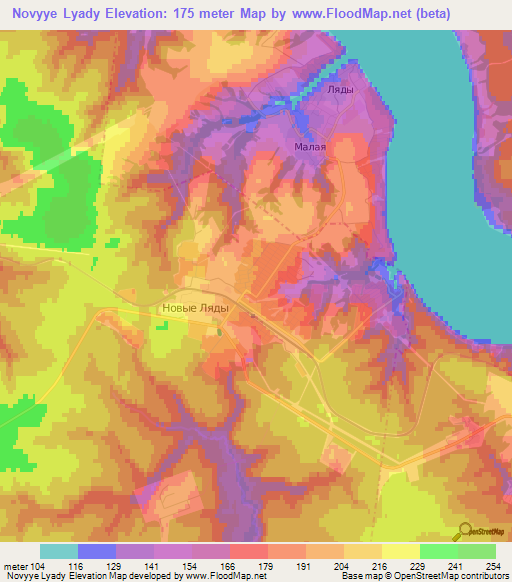 Novyye Lyady,Russia Elevation Map