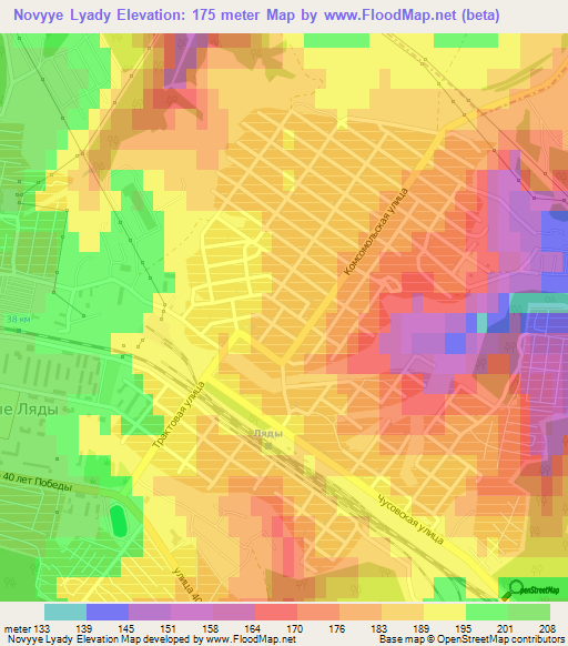 Novyye Lyady,Russia Elevation Map