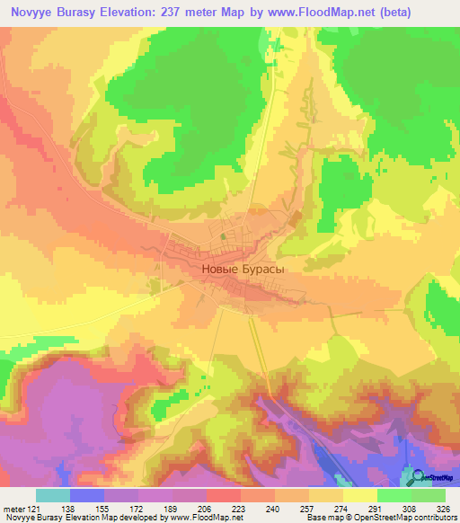 Novyye Burasy,Russia Elevation Map