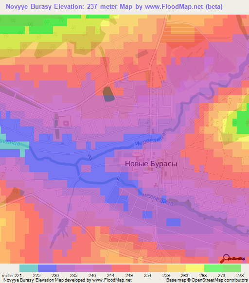 Novyye Burasy,Russia Elevation Map