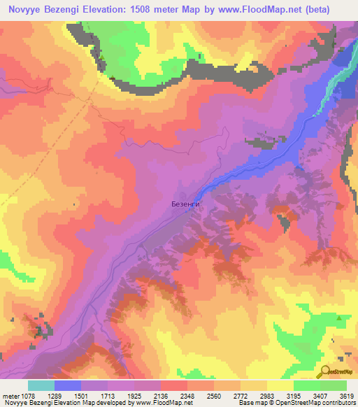 Novyye Bezengi,Russia Elevation Map