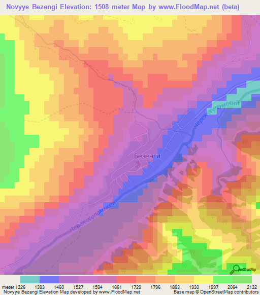 Novyye Bezengi,Russia Elevation Map