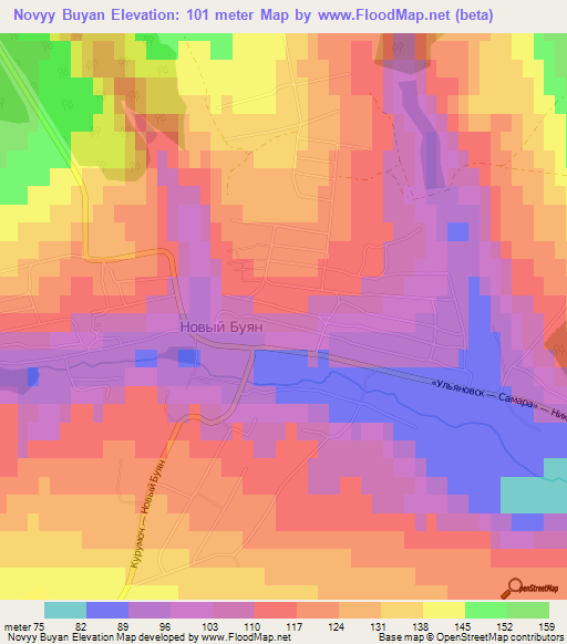 Novyy Buyan,Russia Elevation Map