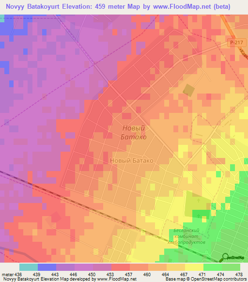 Novyy Batakoyurt,Russia Elevation Map