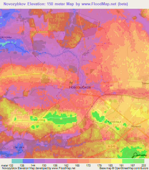 Novozybkov,Russia Elevation Map