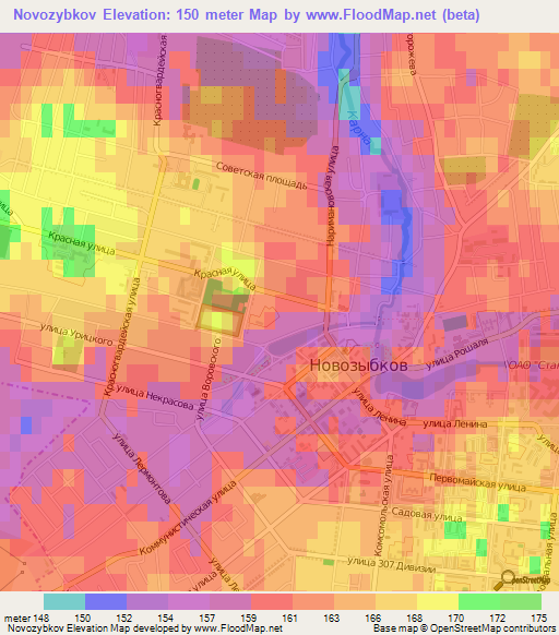 Novozybkov,Russia Elevation Map