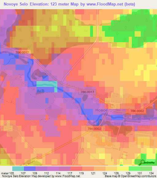 Novoye Selo,Russia Elevation Map