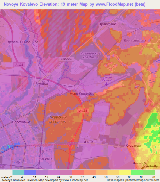 Novoye Kovalevo,Russia Elevation Map