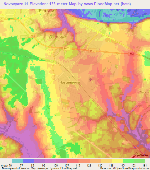 Novovyazniki,Russia Elevation Map