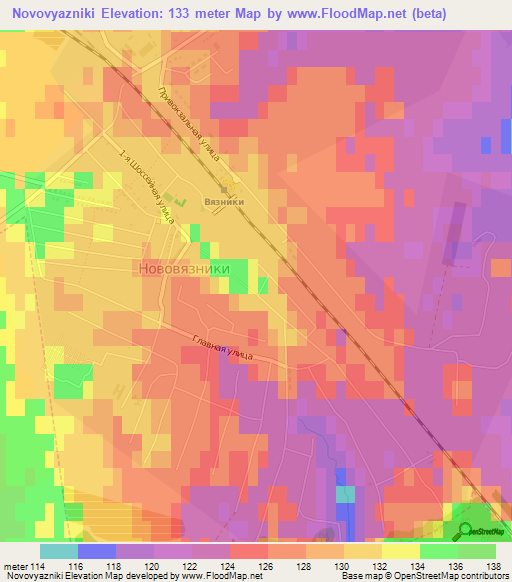 Novovyazniki,Russia Elevation Map