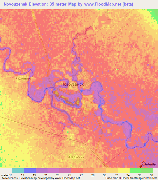 Novouzensk,Russia Elevation Map