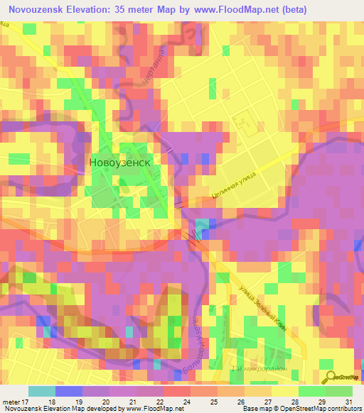 Novouzensk,Russia Elevation Map