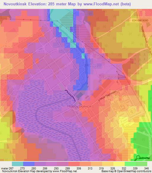 Novoutkinsk,Russia Elevation Map