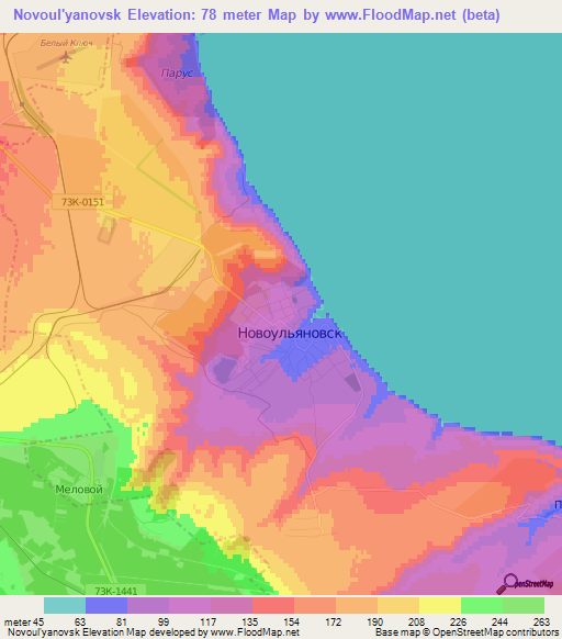 Novoul'yanovsk,Russia Elevation Map