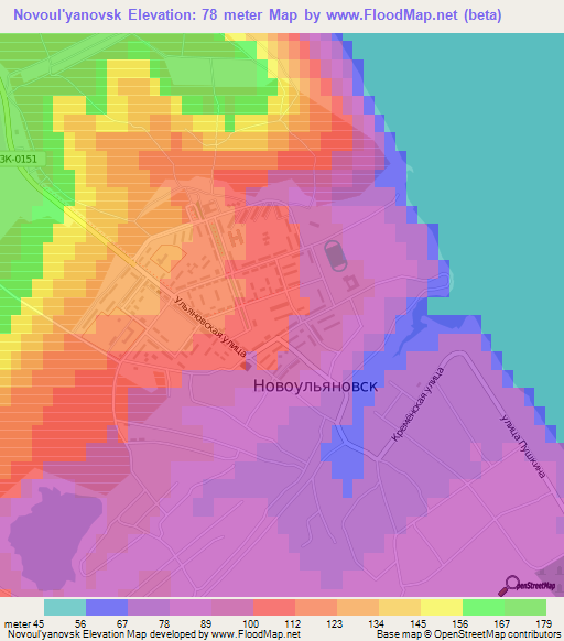 Novoul'yanovsk,Russia Elevation Map