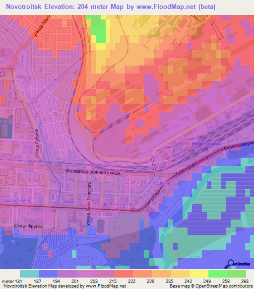 Novotroitsk,Russia Elevation Map