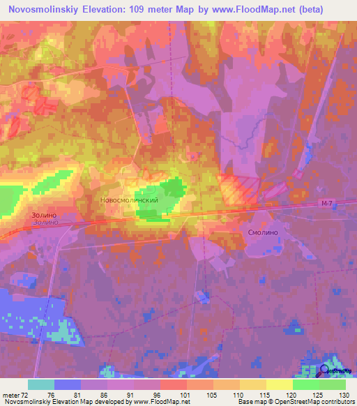 Novosmolinskiy,Russia Elevation Map