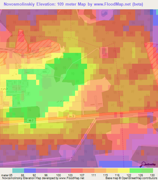 Novosmolinskiy,Russia Elevation Map