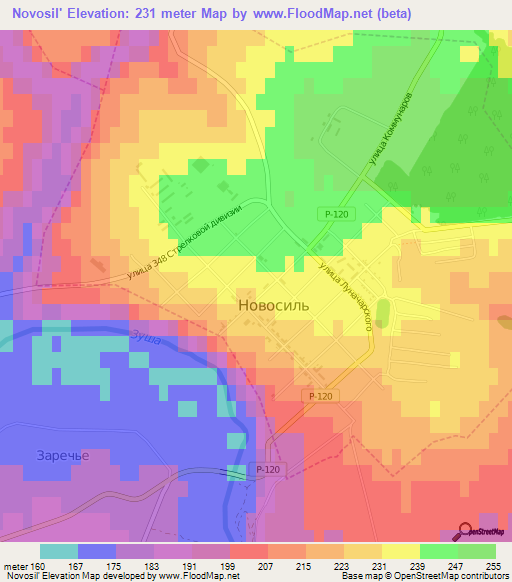 Novosil',Russia Elevation Map