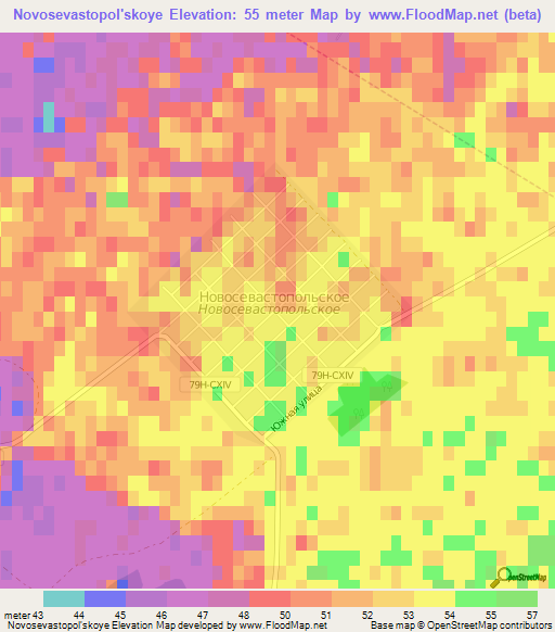 Novosevastopol'skoye,Russia Elevation Map