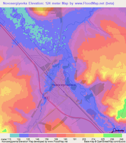 Novosergiyevka,Russia Elevation Map