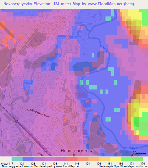 Novosergiyevka,Russia Elevation Map