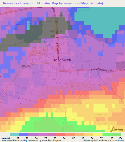 Novorzhev,Russia Elevation Map