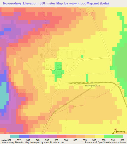 Novorudnyy,Russia Elevation Map