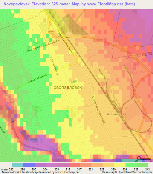 Novopavlovsk,Russia Elevation Map