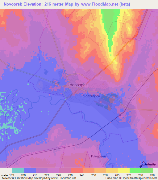 Novoorsk,Russia Elevation Map