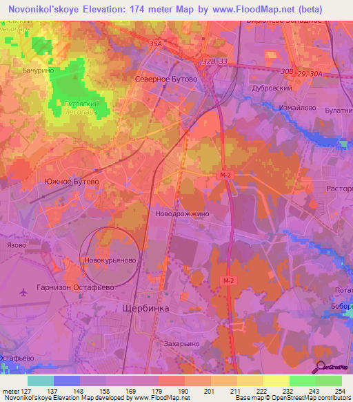 Novonikol'skoye,Russia Elevation Map