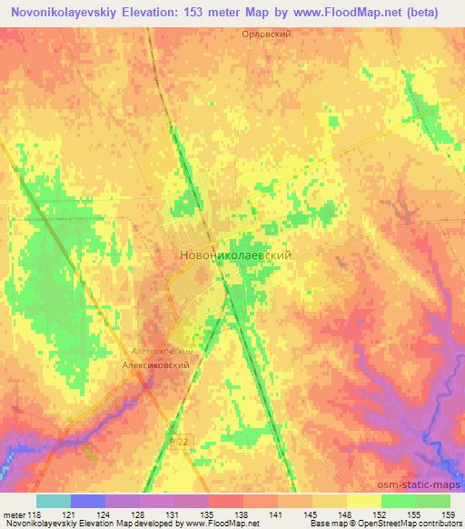 Novonikolayevskiy,Russia Elevation Map