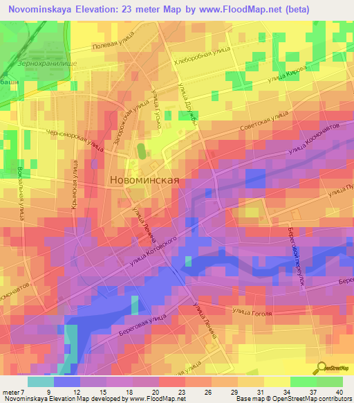 Novominskaya,Russia Elevation Map