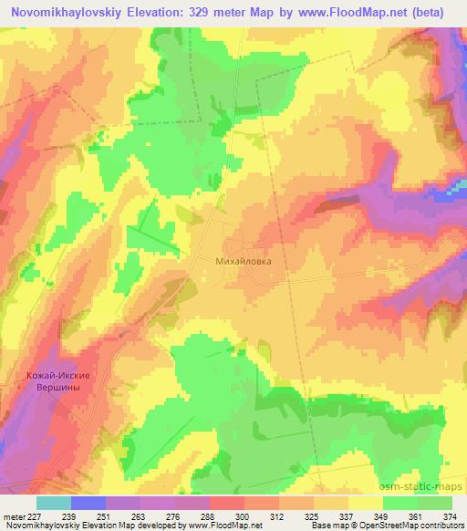 Novomikhaylovskiy,Russia Elevation Map