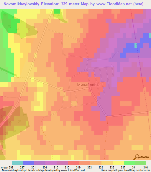 Novomikhaylovskiy,Russia Elevation Map