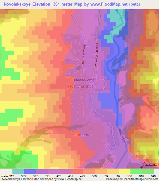 Novolakskoye,Russia Elevation Map